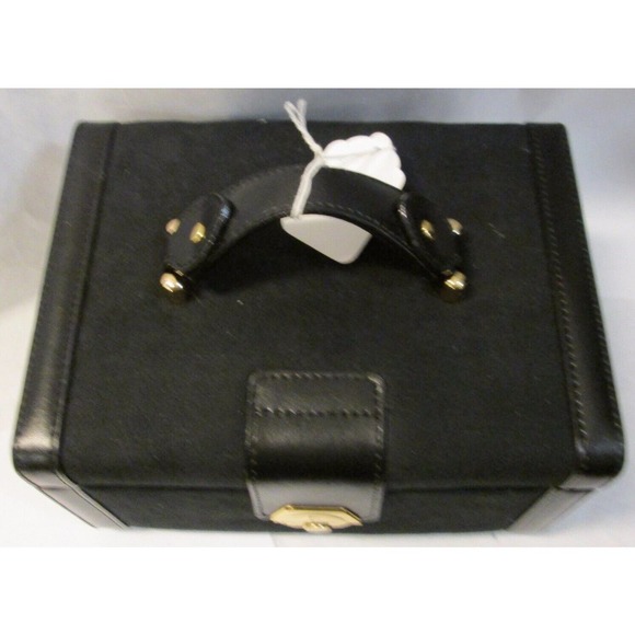 GENUINE BLACK LEATHER JEWELRY STORAGE BAG - Picture 1 of 6